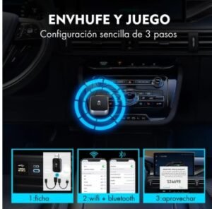 Adaptador CarPlay e Android Auto Sem fio